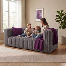 RUMMY Memory Foam Sofa Body Adapting Contour&Removable Cover, Apartment-Sized Deep Seat Design With Removable Sofa Cover (2 Seats, Grey) - Grey - View 8