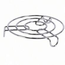 16cm Round Iron  Plated Steaming Rack, Multipurpose Heat Insulating Trivet For Pots And Pans, Elevated Steam Stand For Cooking, Silver - 查看 9