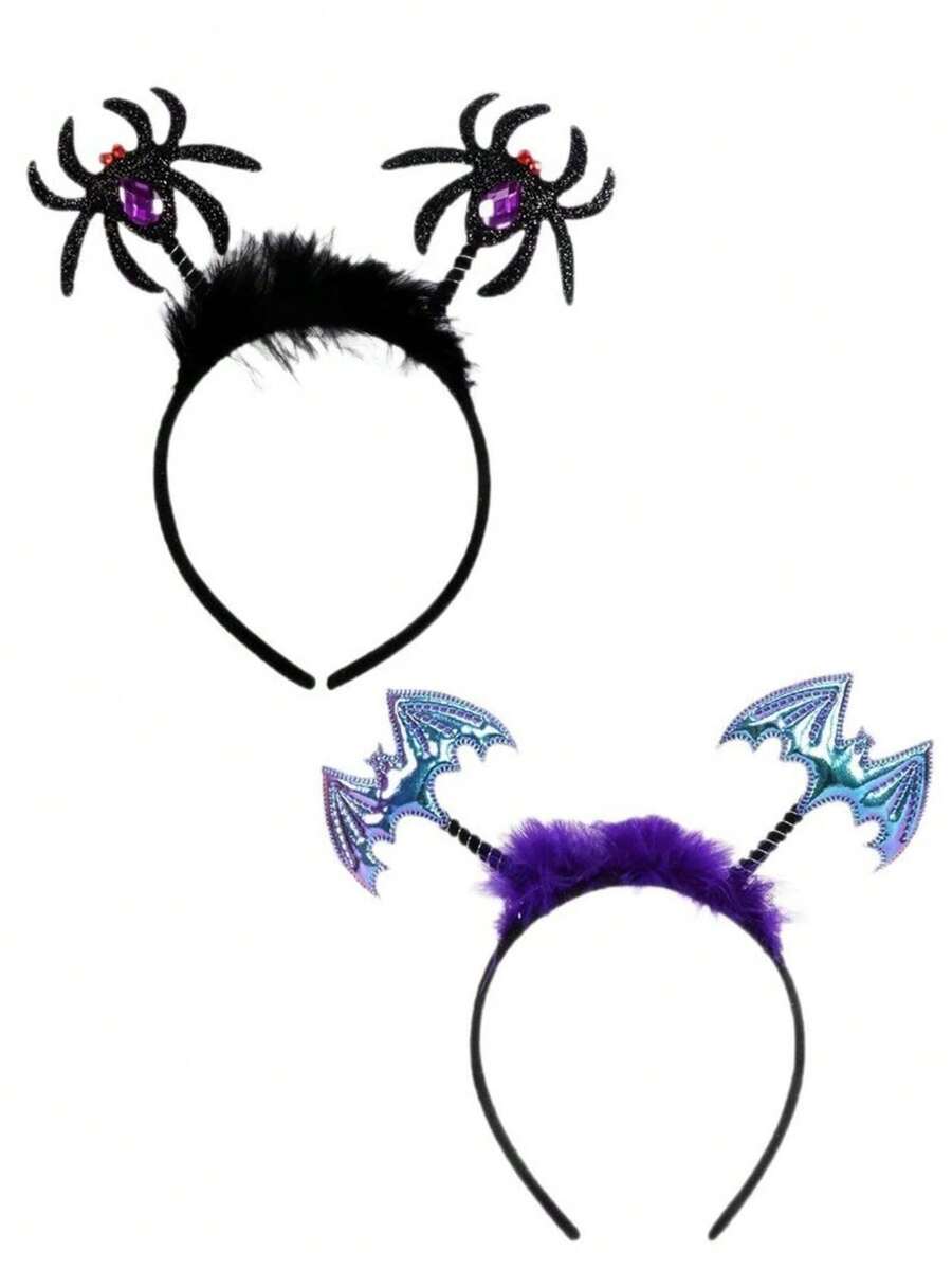 1pc Halloween Funny Headband Party Hair Accessory Photo Prop Performance Costume Bat Spider Headband
