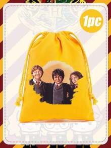 Warner Bros Yellow Drawstring Bag, Suitable For Storing Accessories, Can Be Used As Birthday Gift Or Halloween Party Decoration, Adding Festive Atmosphere To The Holiday Season - Multicolor - View 2