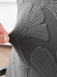1pc Leaf Jacquard Office Chair Cover, Elastic Computer Desk Office Chair Cover, Universal Swivel Chair Cover, Suitable For Study Room Gaming Chair, Removable Washable Soft Fit Dust-Proof Protective Cover With Zipper - Dark Grey - View 9
