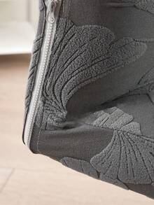 1pc Leaf Jacquard Office Chair Cover, Elastic Computer Desk Office Chair Cover, Universal Swivel Chair Cover, Suitable For Study Room Gaming Chair, Removable Washable Soft Fit Dust-Proof Protective Cover With Zipper - Dark Grey - View 8