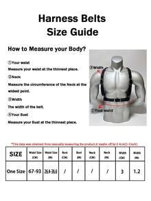 1pc Unisex Wide PU Leather Chest Harness, Adjustable Fashion Waist Belt, Suitable For Daily Home And Outdoor Wear - Black - View 6