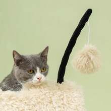 PawHut Sheep-Design Cat Scratching Post For Cats Up To 5 Kg, 98 Cm Tunnel, Light Brown | Cat Tower, Scratching Post, Play Ball, Multi-Level Cat Scratching Tree, Climbing Tree - Brown - View 8