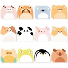 240 Sheets (20 Sheets*12 Books) Cute Cat, Dog And Other Animal Pattern Shaped Sticky Notes, DIY Scrapbook Decoration, Writable Self-Adhesive Reusable Memo Paper; Super Sticky; Office, Home, School, Meeting Memo Sticky Notes - 240 Sheets / 12 Packs - View 9