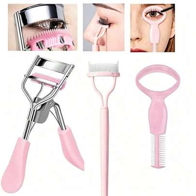 3pcs Eyelash Set, Stainless Steel Eyelash Curler, Eyelash Separator, Eyelash Helper Eyeliner Tool, Eye Makeup Tool Set
