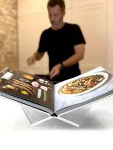 1pc X-Shaped Transparent Acrylic Bookshelf, Reading Book Stand, Music Album & Book Display Rack, Suitable For Library Reading And Book Storage, Cookbook, Music Album And Various Books, Kitchen Countertop Decorative Bookshelf - Transparent - View 11
