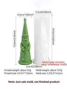 Santa Claus Shaped Long Candle Silicone Mold, Soft Silicone Easy Release, Suitable For Soy Wax, Aromatherapy Plaster, Handmade Soap, Resin DIY - Santa Claus - View 15