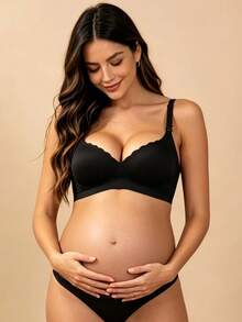 Hart & Haze Black Nursing Bra For Pregnant Women, Breastfeeding Bra With Front Closure, Lift And Support, Seamless, Wireless - Black - View 6