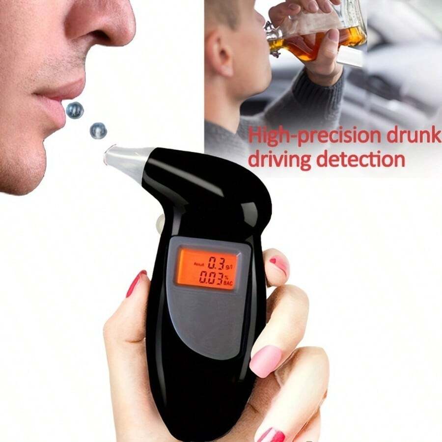 2026 New Portable Digital Alcohol Detector - With LED Display - Accurate Alcohol Content Detection, Ideal Choice, Easy To Use, Convenient To Carry - (Battery Not Included) - Black - View 1