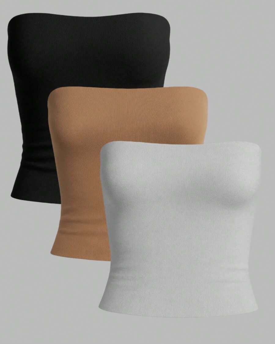 Women Tops - KIT3 negra marrón gris - Ver 1