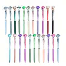 10pcs Random Creative Large Diamond Ballpoint Pens, 1.0mm Tip, Black Ink, Suitable For Weddings, Offices And Holiday Celebrations. Neutral Writing Pens, Office Supplies, Back To School Gifts - Multicolor - View 4