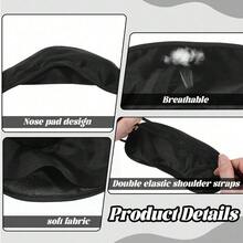 12pcs Adjustable Strap Sleep Eye Mask Black Universal For Travel Home School Party Game, Soft Blindfold For Men Women - View 2