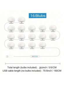1 buah Lampu Strip Rias dengan Kecerahan yang Dapat Diatur, Lampu Rias Bertenaga USB dengan 3 Mode Warna (Putih/Hangat/Netral), Pencahayaan Rias Tanpa Bayangan untuk Ruang Ganti, Meja Rias, Siaran Langsung, Cocok untuk Bar, Rumah, dan Tempat Hiburan - Lampu depan bertenaga USB - View 14