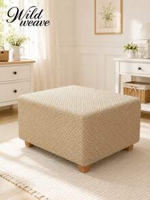1pc Solid Color Fleece Stool Cover, High Elasticity Dust-Proof Stain-Resistant Removable Washable Footstool Cover For All Seasons, Suitable For Living Room, Bedroom, Kitchen, Patio, Garden And Multiple Occasions, Single Piece Not Set Stool Protector - Khaki - View 8