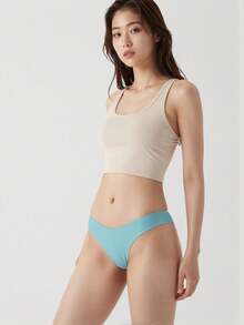 Mystèrelle 5pcs/Set Women Comfy Seamless Thong Panties, Low Waist, Sexy - Multicolor - View 3