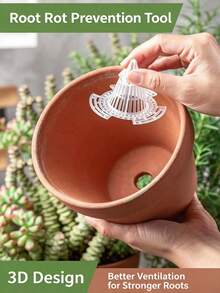 5/10/18/25pcs Flower Pot Bottom Filter Mesh, Durable Plastic Cone-Shaped Root Protector, Cage Structure, Prevents Rotting And Enhances Drainage, Suitable For Indoor And Outdoor Flower Pots, Indoor Gardening Accessories - Multicolor - View 2