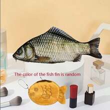 Realistic Fish-Shaped Pencil Case, Fun Fish-Shaped Pen Bag, Creative Large Capacity Stationery Storage Bag, Unique Makeup Bag, Cute Student Office Supplies, Quirky Creative Student Gift - Multicolor - View 13