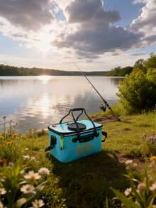 EVA Thickened Live‑Fish Bucket, Waterproof And Wear‑Resistant, With A Fish‑Throwing Opening, Hand‑Held Or Cross‑Body Wearable, Large‑Capacity, Portable For Holding Fish During Outdoor Fishing. - Random Color - View 2