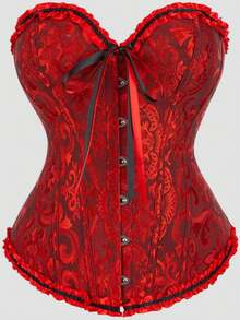 Women's Plus Size Court Style Corset Top, Waist-Cinching Body-Shaping Bustier, Sexy Jacquard Vintage Corset Top, Suitable For Wedding, Party, Halloween Costume, Role Play - Multicolor - View 47