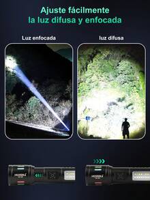 Linterna láser blanca anticaída portátil para exteriores de 10 W de alta potencia, con múltiples ajustes, zoom telescópico, resistente al agua, luz de alarma, carga de emergencia para móvil - MT-027 - Ver 5