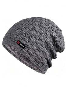 1pc Unisex Knitted Beanie Hat, Windproof & Warm, Fashionable Versatile Woolen Cap, Suitable For Daily Wear In Autumn And Winter - Multicolor - View 12