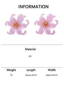 1 Pair/6 Pairs Colorful Flower Earrings Set, Niche Exaggerated Lily Large Flower Ear Accessories, Beach Vacation Vibe - Flower Earrings - View 12