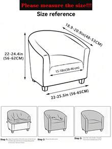 Elastic Waffle Fabric Barrel Single Sofa Cover, Anti-Wrinkle Anti-Scratch Pet-Friendly Armchair Slipcover, Non-Slip Machine Washable Furniture Protector - Khaki - View 4