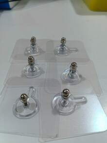 6pcs Portable White Photo Hooks, No Nails Damage-Free, Suitable For Hanging Wedding Photos, Wedding Portraits, Wall-Mounted Photo Frame Bracket, No Drilling Required, Easy Installation - Transparent - View 12