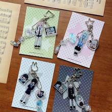 1pc Vintage Japanese Style Acrylic Keychain Pendant, DIY Phone Charm, Y2K Style, Same As Xiao Ju - Multicolor - View 3