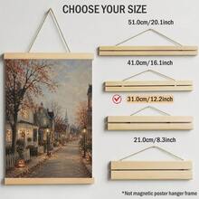 1pc Vintage Halloween Canvas Wall Art Autumn Village Oil Painting Print Pumpkin Street Streetlight Cottage Cozy Fall Aesthetic Wall Decor Canvas Poster Living Room Unframed/ Framed/Wooden Hanging - Pattern - View 18