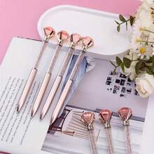10pcs Random Creative Large Diamond Ballpoint Pens, 1.0mm Tip, Black Ink, Suitable For Weddings, Offices And Holiday Celebrations. Neutral Writing Pens, Office Supplies, Back To School Gifts - Multicolor - View 9