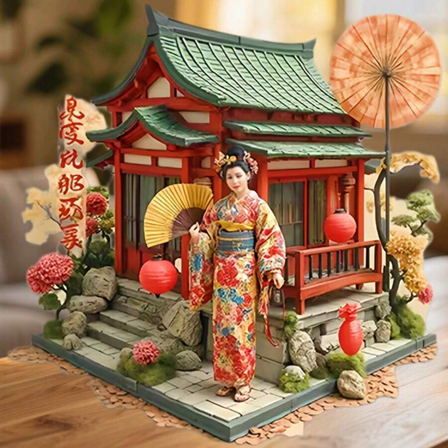 和服思緒與繡球花庭院 紅燈籠與石庭磁鐵 茶室低語靜謐優雅 全家所有金屬表面適用紀念品 - H - 查看 1