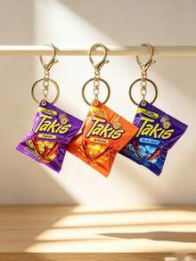 6/3/1pc Creative Realistic Potato Chips Snack Bag Keychain Pendant - Multicolor - View 3