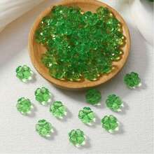 20Pcs Transparent Faceted Four Leaf Clover Acrylic Beads, Green Clover Spacer Beads For DIY Bracelet Necklace Jewelry Making - Green - View 6