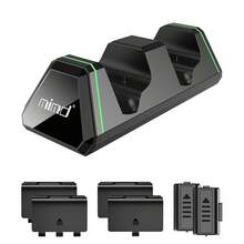 2.5H Fast Charge Dual Dock For One/S/X/Elite Controllers, 2 Rechargeable Batteries + 2 Covers Included, Red/Green LED Indicator, Green Ambient Light, Type-C, ABS, Black, Perfect For Gamers Who Hate Battery Swaps & Cable Clutter - View 12
