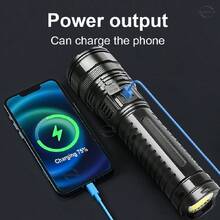 300000LM Super Flashlight 5 Modes Long Range Spotlight With COB Light Rechargeable LED Torch - Black - View 10