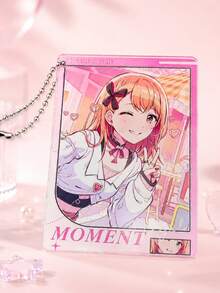 PJSK Anime Academy Photocard Holder Keychain, Cute Anime Girl Transparent Card Cover With Bead Chain, Bag Pendant Photo Protector Collectible Fan Gift - Multicolor - View 3