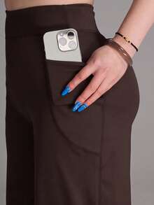 Women's High Waist Tummy Control Butt Lifting Slimming Multi-Function Yoga Pants, Autumn/Winter - Black Coffee - View 3