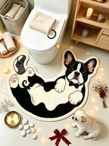 1 pieza Felpudo con patrón de perro negro, Alfombra de baño, Alfombra de baño, Felpudo, Alfombra pequeña, Alfombra, Felpudo de piso, Decoración del hogar, Alfombra de área, Felpudo exterior, Decoración del hogar, Alfombra de área, Alfombra de dormitorio, Alfombra lavable - Multicolor - Ver 2