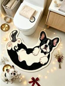 1 pieza Felpudo con patrón de perro negro, Alfombra de baño, Alfombra de baño, Felpudo, Alfombra pequeña, Alfombra, Felpudo de piso, Decoración del hogar, Alfombra de área, Felpudo exterior, Decoración del hogar, Alfombra de área, Alfombra de dormitorio, Alfombra lavable - Multicolor - Ver 3