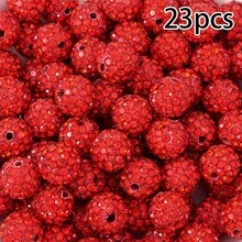 23 10mm Polymer Clay Rhinestone Beads, Sparkling Fancy Diamond Beads, For DIY Products Such As Bracelets, Necklaces, And Keychains. - 23pcs - View 13