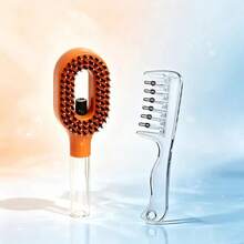2pcs/Hair Styling Set - 2-In-1 Spray Comb With Water Tank, For Moisturizing And Exfoliating, Fine Mist Spray Design, Easy Hair Care With Crystal Plastic Transparent Liquid Guide Comb, Hair Oil Massage Comb, Wide Tooth Comb - Multicolor - View 12