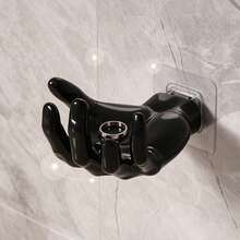 2pcs Hand-Shaped Wall-Mounted Storage Rack, Creative Palm Design Jewelry Holder, Soap Dish, Suitable For Bathroom, Bedroom, Vanity - Multicolor - View 3
