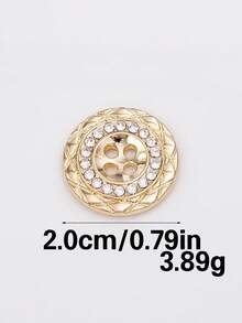 7 buah Kancing Logam Bulat 4 Lubang Bertabur Berlian Imitasi, Kancing Kristal Tepi Berlian Emas & Perak Jahitan Tangan untuk Jas, Mantel, Jaket, Kemeja, Aksesoris Pakaian DIY - beraneka warna - View 10