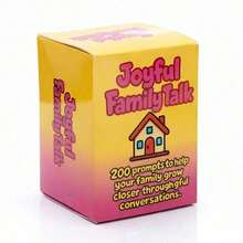Happy Family Conversation Card Game 200 Topic Cards Help Family Members Get Closer Through Meaningful Conversations Family Friends Gathering Game Cards - Mustard Yellow - View 2
