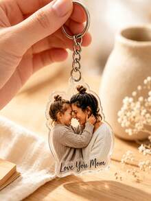 1/2pcs Personalized Photo Keychain, Custom Die-Cut Acrylic Photo Key Ring, Family Souvenir Keychain, Personalized Keepsake, Party Gift, Birthday Gift - Multicolor - View 7