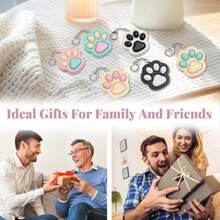 Cat Paw Push-Button Stress Relief Fingertip Toy Keychain, Office Travel Anxiety & Stress Relief Gift For Adults And Employees - Multicolor - View 4