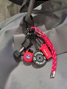 Fitness Equipment Keychain, Dumbbell Kettlebell Bag Charm Pendant, Braided Rope Packaging Decoration Sports Key Ring, Gift For Fitness Enthusiasts - Multicolor - View 1