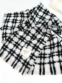 1pc Universal Multi-Color Plaid New Style Versatile Casual Scarf Suitable For Autumn/Winter - J-shaped Rice - View 7